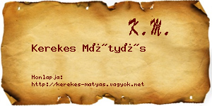 Kerekes Mátyás névjegykártya