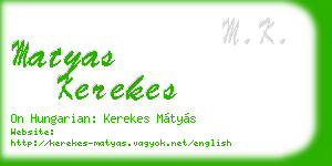matyas kerekes business card